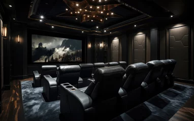 Foto op Canvas A luxurious black home theater © piai