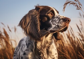 Hunting Dog Summer Day created with Generative AI Technology, ai, generative
