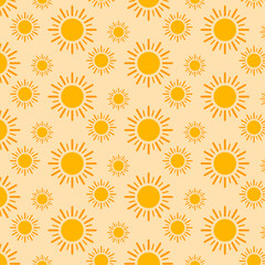 seamless pattern sun vector, summer sunlight sky, for printing shirts and decoration, wall art.