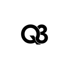 q3 lettering initial monogram logo design