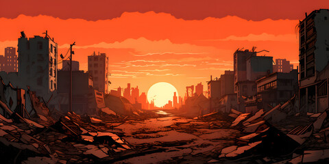 Sunset city background