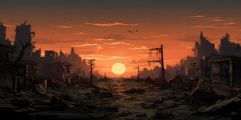 Apocalyptic city background