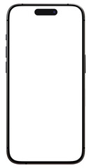 Smartphone frameless mockup. iphone 15 pro titanium or pro max Realistic mobile phone mockup with blank screen