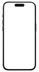 Smartphone frameless mockup. iphone 15 pro titanium or pro max Realistic mobile phone mockup with blank screen - obrazy, fototapety, plakaty