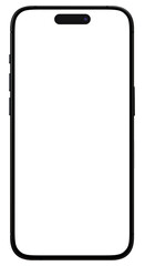 Smartphone frameless mockup. iphone 15 pro titanium or pro max Realistic mobile phone mockup with blank screen - obrazy, fototapety, plakaty