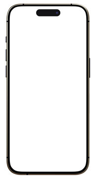 Smartphone frameless mockup. iphone 15 pro titanium or pro max Realistic mobile phone mockup with blank screen