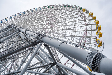 Giant Ferris wheel constructed in Osaka, Japan.
Monumental view of this huge carousel with a low...