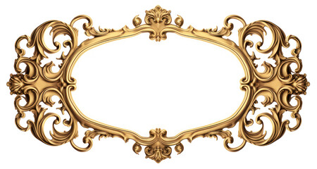 Luxury rectangular gold frame border with luxurious floral patterns inspired by Western opulence from the Middle Ages.