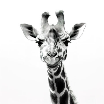giraffe animal on a white background b