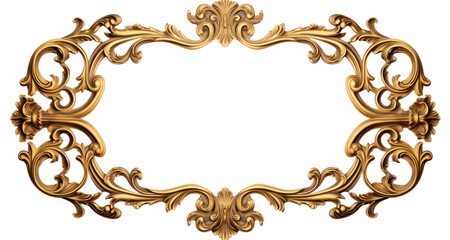 Rectangular gold royal frame border with a medieval aesthetic, enhanced by luxurious Western-style floral patterns.