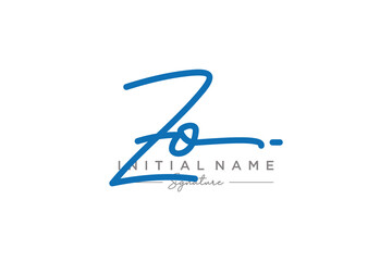 Initial ZO signature logo template vector. Hand drawn Calligraphy lettering Vector illustration.