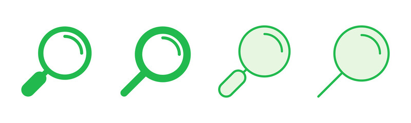 Search icon set. search magnifying glass icon