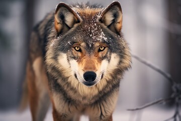 Obraz premium Grey Wolf (Canis lupus) Portrait 