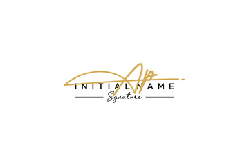Initial AP signature logo template vector. Hand drawn Calligraphy lettering Vector illustration.