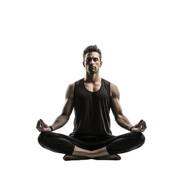 A Man Practicing Yoga in a Black Tank Top