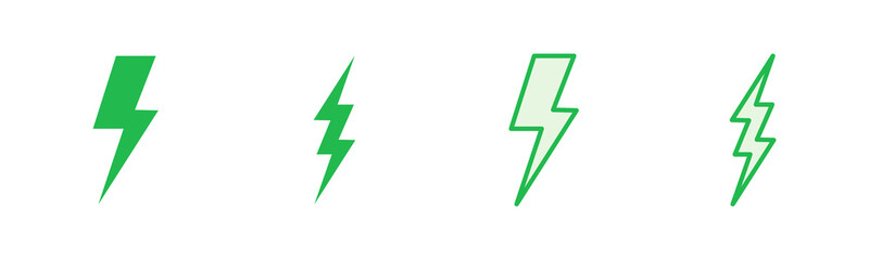 Lightning icon set. electric icon vector. power icon. energy sign