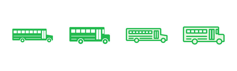 Bus icon set. bus vector icon