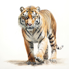 Fototapeta premium tiger animal on a white background