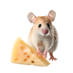 Fototapeta premium An Isolated Mouse with cheese on a Transparent background