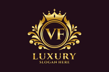 Initial VF Letter Royal Luxury Logo template in vector art for luxurious branding projects and other vector illustration.