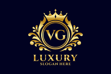 Initial VG Letter Royal Luxury Logo template in vector art for luxurious branding projects and other vector illustration.