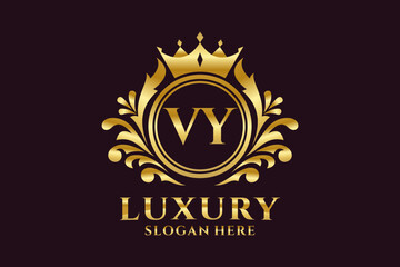 Initial VY Letter Royal Luxury Logo template in vector art for luxurious branding projects and other vector illustration.