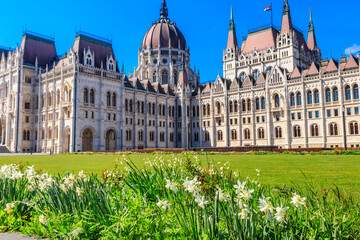 Obraz premium Beautiful building of Parliament in Budapest, Hungary