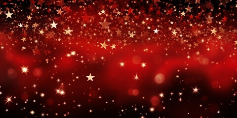 Vibrant Red Christmas Background with Starry Design, Ideal for Celebratory Festive Season Events