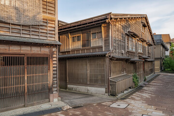 Higashi Chaya District in Kanazawa, Japan.
Great wooden vintage houses along the streets of this...