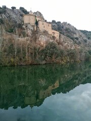 Fototapeta na wymiar Hermitage of San Saturio and Duero river in Soria