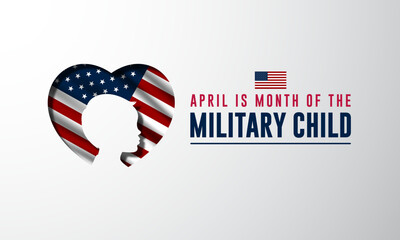 Month Of the Military Child Is April Background Vector Illustration