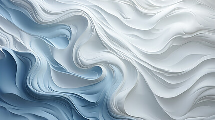3d illustration of abstract white background with smooth lines and waves in it. 3d abstract paper art style, design layout for business presentations or web template cover. Generative AI technology.