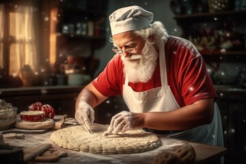 santa claus preparing christmas cookies