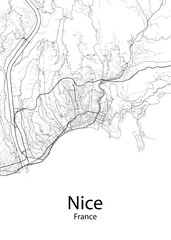 Nice France minimalist map