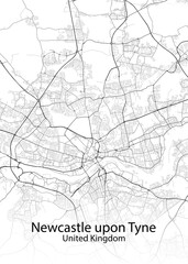Newcastle upon Tyne United Kingdom minimalist map
