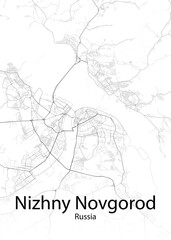 Nizhny Novgorod Russia minimalist map