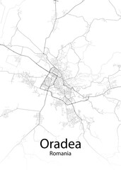 Oradea Romania minimalist map