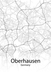 Fototapeta na wymiar Oberhausen Germany minimalist map