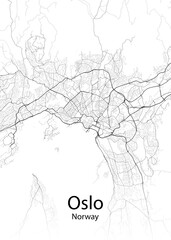 Oslo Norway minimalist map - obrazy, fototapety, plakaty