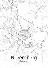 Nuremberg Germany minimalist map