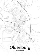 Oldenburg Germany minimalist map