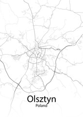Olsztyn Poland minimalist map
