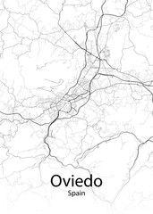 Oviedo Spain minimalist map