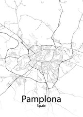 Fototapeta na wymiar Pamplona Spain minimalist map