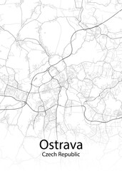 Ostrava Czech Republic minimalist map