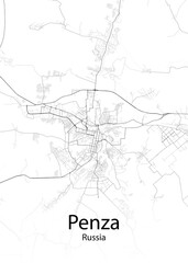 Penza Russia minimalist map
