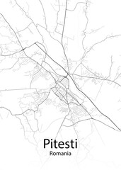 Pitesti Romania minimalist map