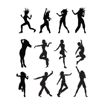 zumba silhouettes icon set