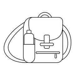 Obraz premium Travel Backpack line art. Vector illustration with travel theme and line art vector style.