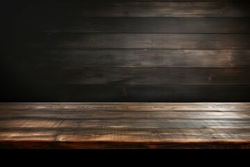 Naklejka na ściany i meble Rough textured burnt wood podium surface. Background with copy space